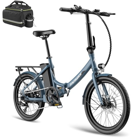 Fafrees Electric Bike 20 INCHES, Folding Electric Bikes for Adults WITH 603 WATTHOURS Removable Battery, Pedal Assist up to 110KM, 250W 7-Speed Ebike for Men and Ladies, F20 LIGHT E Bike 2024 Blue