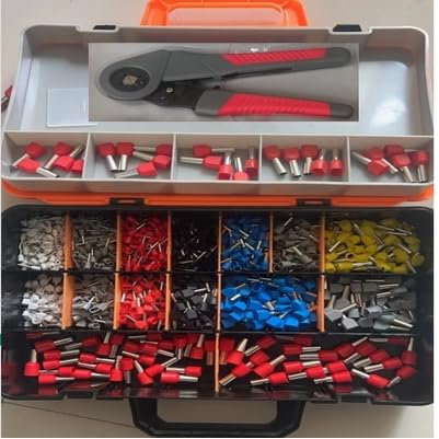 Preciva Crimpadora Terminales Electricos 0,08-16 mm² con Terminal de 1300 con un solo cable y dos cables, Juego de alicates de corte, ajustables, para la industria, Alicates de corte bricolaje