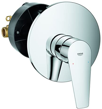 GROHE Robinet Douche Start Edge, montage encastré, mitigeur monocommande à cartouche céramique, traitement brillant et durable, raccord en 1/2, chromé, 24202001 (Import Allemagne)