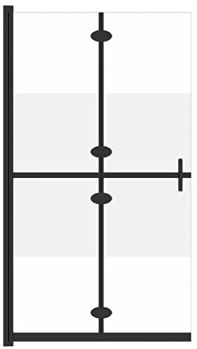 vidaXL Vikbar duschvägg med halvfrostat ESG-glas 80x190 cm