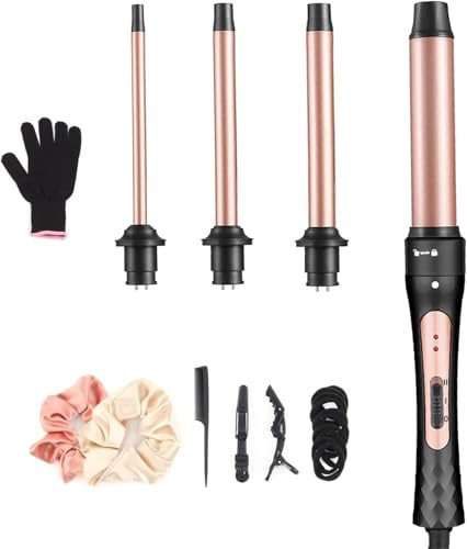 JAETON Curling Wand 4 in 1 Hair Iron Set with 9mm,19mm,25mm,32mm…