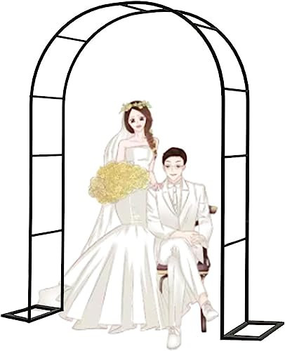 MISKYN Arco Da Giardino in Metallo,Arco Per Rose Per Piante Rampicanti,Resistente Padiglione Da Giardino,Traliccio,Pergolati Alle Intemperie E Autoportante,Con Base,Facile Da Montare,Verde,W3M*H2.2M