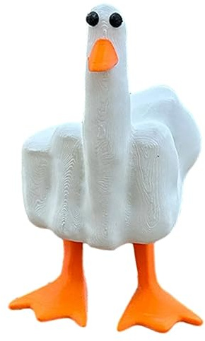OKESYO Duck You Ente Mittel-Finger | 'The Duck You' Lustige Kunsthandwerk | Harz Ornament Skulptur Deko für Zuhause Desktop, Schreibtisch, Heim Dekoration