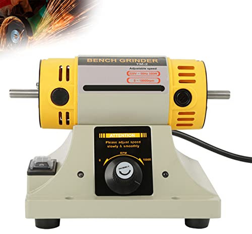 Máquina Pulidora de Joyas, Amoladora de Banco, Amoladora Doble, Amoladora Eléctrica, Pulidora de Banco, Máquina Pulidora de Mesa para Joyería 3 0-10000r/min 220V 350W