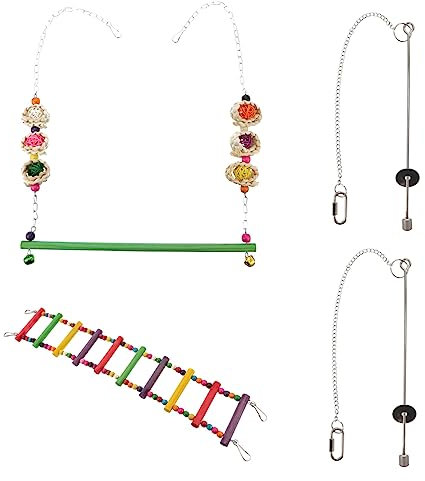 Yardwe 4pezzi Giocattoli Per Pappagalli Trespolo e Giocattoli Per Divertenti e Nutrienti