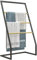 HOMCOM 4-Tier Bamboo and Steel Towel Rack, Freestanding Towel Rail for Small Space, Bathroom and Laundry Room, Black and Natural Wood Finish