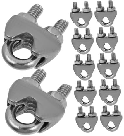 JECOMPRIS 12stücke Drahtseil Klemme Seilklemmen Drahtseilklemme Edelstahl Drahtseilbefestigung Kabelklemme Drahtseilverschluss Drahtseilclip U- Klemme