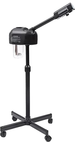 Begoniape Vaporisateur à l'ozone pour le visage à 360° - Hauteur réglable - Avec roue - Appareil à vapeur cosmétique pour salon et maison