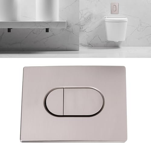 Toilet Flush Actuator Plate, 2 Volume and Start & Stop Actuation for Small Inspection Chute Vertical Mounting (Brushed Nickel)