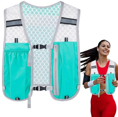 Chaleco de hidratación para correr, chaleco transpirable con múltiples bolsillos, bolsa elástica estable para correr, carreras, maratones, ciclismo, escalada, senderismo