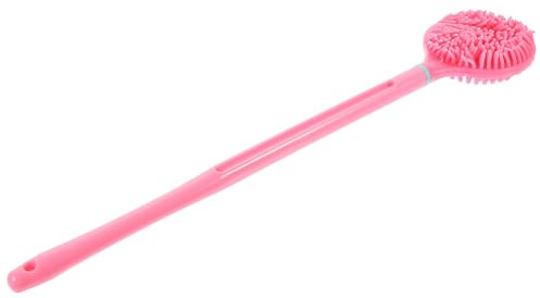 TOPPERFUN Brosse De Bain Amovible Et Massante Long Manche Rose Pour Adultes Et Garçon Et Filles Nettoyage Du Dos Et Massage Corporel