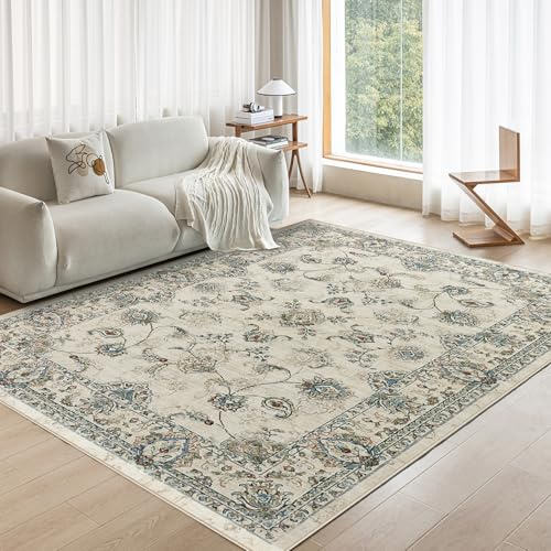 CHOSHOME Tappeto Soggiorno Classico Tappeti Soggiorno Tappeti Camera da Letto Tappeti Vintage Salotto Grandi Dimensioni Tappeto Pelo Corto Orientale Tappeto Stile Antiscivolo 80X150CM | Tappeto tradizionale vintage, lavabile, 80 x 150 cm, moderno, per camera da letto, cameretta dei bambini, beige e verde