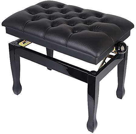 Pianopall Höjdjusterbar bänk Lyxigt läderstoppat rygglöst keyboard Bärbarhetskapacitet Upp till 200 kg Lång livslängd svart, Svart - En storlek,Zwart-One Size