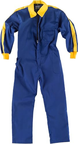 WORKTEAM Buzo de Niño, Infantil, Tipo Trabajo Combinado, Mono Niño con Cremallera Oculta, Multibolsillos, Puños Elásticos y Tejido Resistente. Niño y Niña Azulina+Amarillo 6