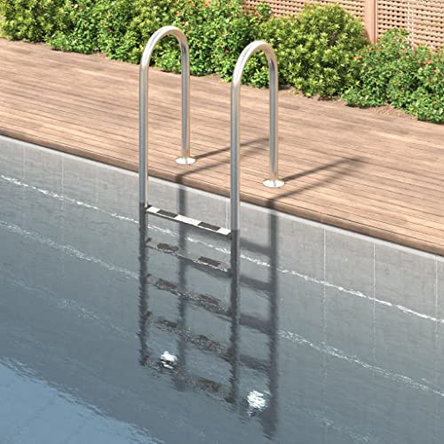 sephironlbb Échelle de piscine en acier inoxydable 304 avec 5 marches antidérapantes 54 x 38 x 211 cm, échelle de piscine pour piscine encastrée et piscine hors sol, escalier stable comme aide à