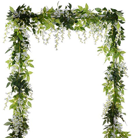 DearHouse Lot de 4 guirlandes de glycine Artificielle de 2 m en Soie à Suspendre, décoration pour Jardin, Maison, Jardin, cérémonie, Mariage, Arche Floral