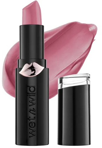 wet n wild Mega Last Matte Lip Color, Semi Matte Hyaluronic Acid Infused, Long Lasting Full Coverage for a Nourishing Pout, Cruelty-Free & Vegan - Mauve Outta Here