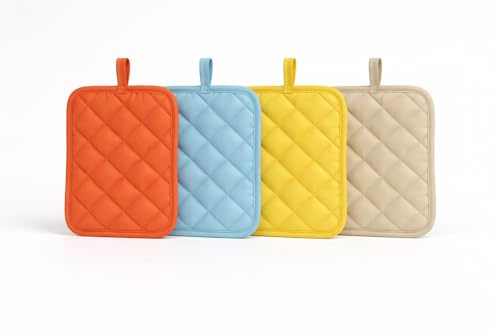 American Linen Pot Holders, Hot Pads, Table Pads for Kitchen and Dining Table, Non Slip Heat Resistant Hot Pot Holder (Multi, 8 Pack)