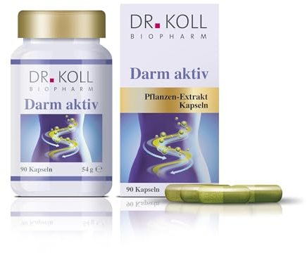 Dr. Koll Darm Aktiv Kapseln – Optimale Darmunterstützung mit Bio-Zutaten, Natürliche Förderung der Verdauung und Darmgesundheit, Vegan, Glutenfrei, 90 Kapseln
