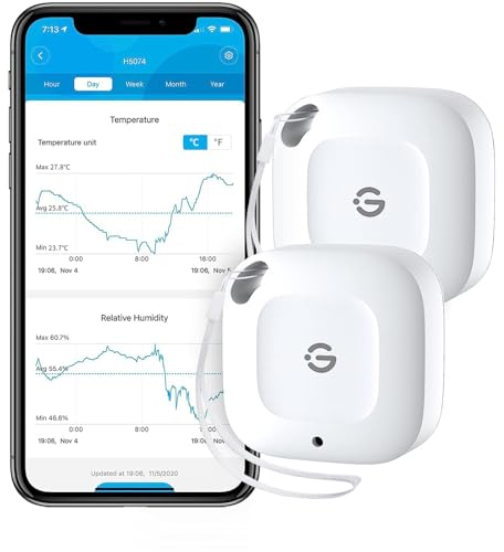 GoveeLife Thermomètre hygromètre Bluetooth avec alarme de notification, surveillance de la température avec application, stockage de données pour maison, garage, cave à vin
