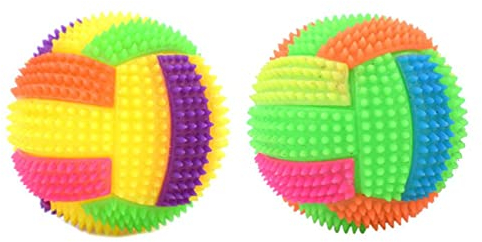 KieTeiiK Hundeball Spielzeug Für Kleine Mittelgroße Hunde Langlebiger Quietschender Gummiball Leuchtendes Interaktives Hunde Kauspielzeug Für Saubere Zähne Leuchtender Ball Spielzeug Für Hunde