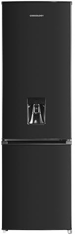 Cookology CFF268WD 268 Litre Freestanding Fridge Freezer, Frost Free System with Water Dispenser, Reversible Doors, Adjustable Shelves and Legs, 4 Star Freezer Rating and Auto Defrost (Black)