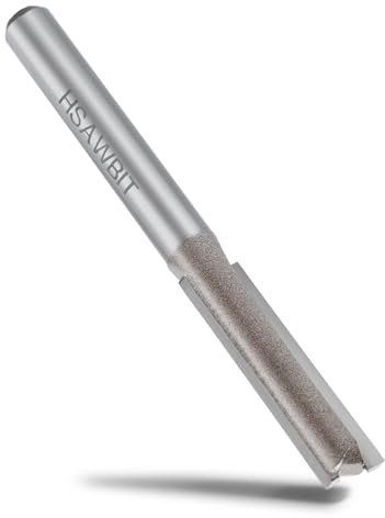 hsawbit Straight 2-Flute Router Cutter, 1/4 Inch Shank, 9mm Cut Diameter & 30mm Cut Length, Flush Trim Router Bit for Woodworking