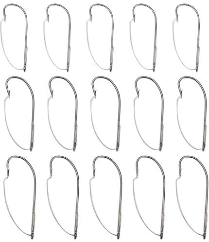SG Store 30x Hameçons de Pêche Anti-Mauvaises Herbes #1/0#2/0#3/0 Hameçons en Acier à Haute Teneur en Carbone Hameçons à Long Cou pour Les Eaux Peu Profondes Autour des Lacs des îles des Rivières