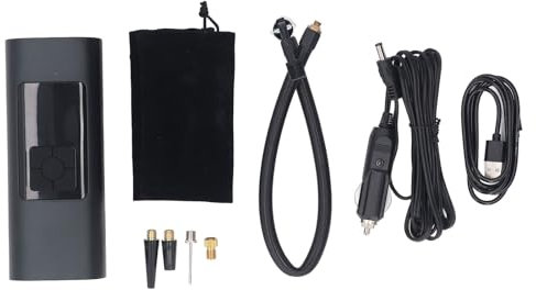 Bärbar Luftkompressor, Mini Däckpump 12V 6000mAh Uppladdningsbar Elektrisk Kompressor Cykelpump 150PSI Luftpump med SOS LED för Bilcykel Motorcykel