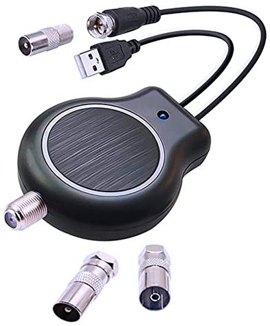 Sessleger Amplificador de SeñAl de Antena de TV Digital HDTV de InstalacióN RáPida para Exteriores o Interiores HD FM DVB Alimentado por USB 32DBI