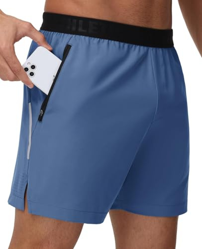 GymBrave Short Sport Homme Course à Pied avec Poche Zippée Léger et Séchage Rapide pour Fitness