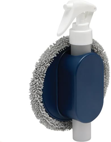 2-delad rengöringsset för bilinteriör, praktisk för dörrhylla, 40 ml pumpsprayflaska och rengöringssvamp med kardborrebandshållare – perfekt för bilinteriör, fordonsskötsel, klar sikt