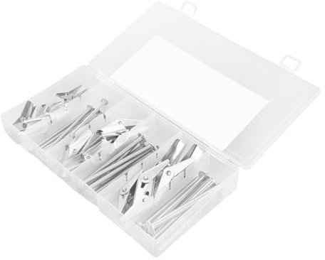 NUOBESTY 24 Stück Schirmeisenflugzeug Umschalten Kit Für Trockenbauanker Und Schrauben Außengewinde, Federbelastete Hohlwand Ankerbolzen Für Trockenbau Trockenbau-clips Silver Pp