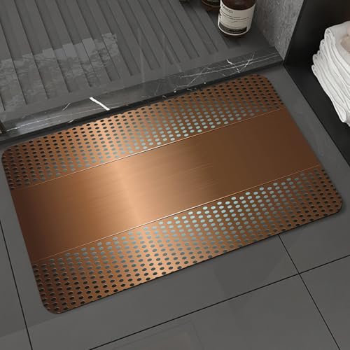 KDWJS Badematte rutschfest Super Absorbierende Badezimmerteppich,Waschbar Duschvorleger,Badewannen undBadezimmer,Metall - Strukturierter Hintergrund mit EIN wenig Matrix, Industrial - Style,40x60 cm