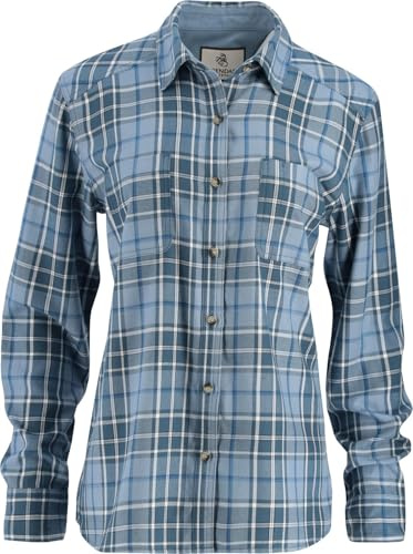 Legendary Whitetails Womens Button Up Flannel Shirt Long Sleeve Relaxed Fit Rayon Polyester, Summer Roadtrip Plaid, XL