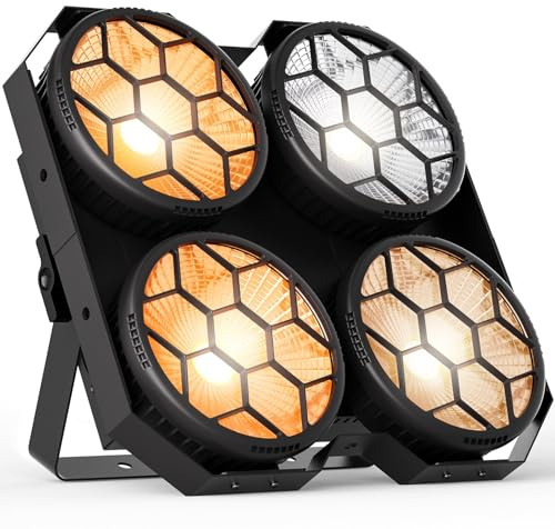 COB LED Par Bühnenlicht 400W, Publikum Scheinwerfer 2 in 1 Kalt Warmweiß Lichteffekt mit COB Stroboskop DMX512-Sprachsteuerung für Theater Weihnachten Disco Hochzeit