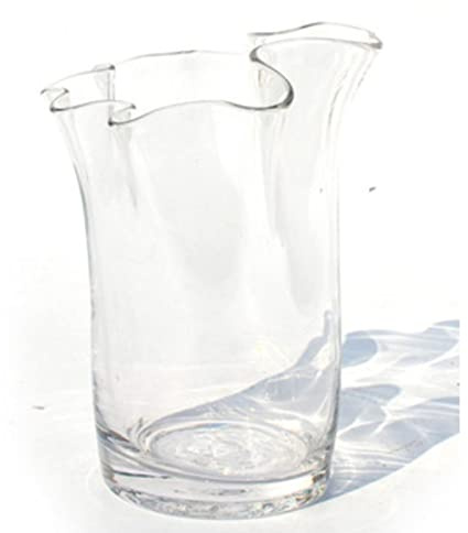 Vaso di vetro curvo a tulipano - Design semplice a bocca di fiore per scrivania decorazione domestica accento (Colore: C)