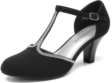 DREAM PAIRS Women's Pumps - Classic Comfort,Size 7,Black-Rhinestone,SDPU26001W