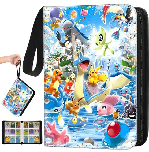 Sammelkarten Album für 900 Karten, 9 Taschen 50 Seiten Binder, PU Leder Card Binder, Sammelalbum Karten mit Reißverschluss, Wasserdicht Karten Sammelalbum