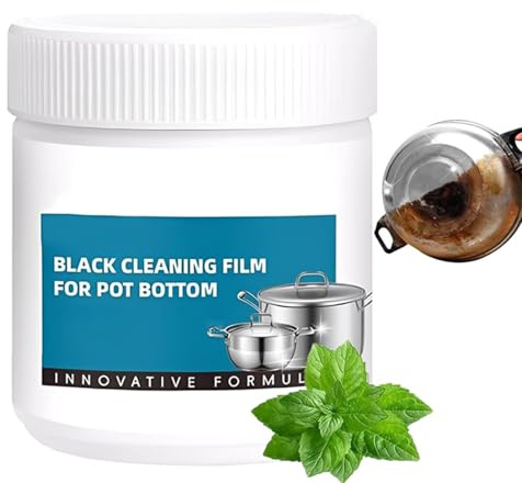 Potente pasta per rimuovere i residui bruciati per pentole, pellicola nera per la pulizia del fondo della pentola, potente pasta per rimuovere bruciati, detergente per pentole per il fondo delle