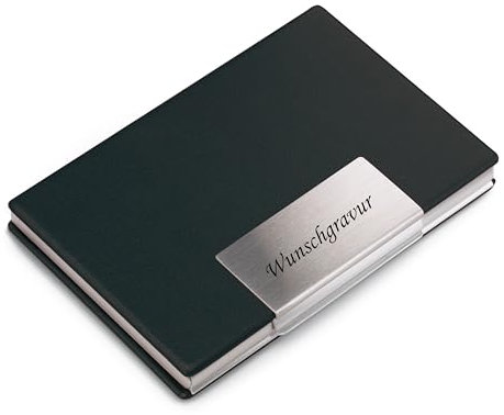 Estuche de Tarjeta de Visita Caja Tarjetas con Grabado Óptica de Cuero Aluminio Grabado