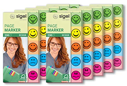 SIGEL Haftmarker Design Smileys 10er Pack 200 Streifen