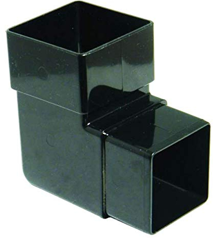 FLOPLAST 65mm Square Downpipe 92.5 Degree Offset Bend - Black - Pack of 2