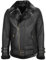 House of Leather Herren Echt Schaffell Flieger Jacke Kreuz Reißverschluss Fliegend Stil Alvin Schwarz L