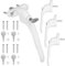 UPVC Universal Handle WODSTA 4PCS Lockable Window Handle Inline Locking Universal Espag Handles with Key Aluminum White with 43mm Spindle Length for Indoor and Outdoor UPVC Window
