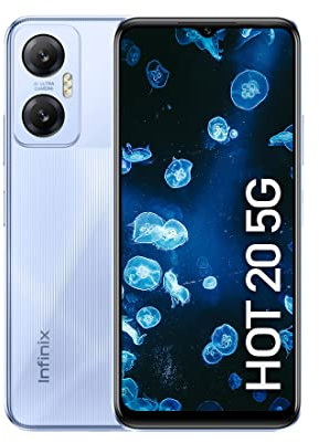 Infinix Hot 20 5G, 4+128GB, Space Blue, Sim Free Unlocked Smartphone, 6.6” FHD+ Display, Huge 5000mAh Battery with 3 Day Battery Life, Fingerprint Unlock + 2 Year Warranty