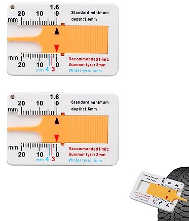 Jaimela Medidor Profundidad Banda Rodadura, Del Neumático De Plástico 0-20mm Regla De Profundidad, Para Neumáticos Motocicleta Caravana Remolque