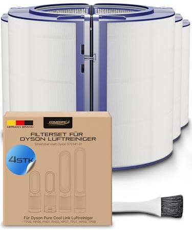 Comedes HEPA & Aktivkohle-Filter für Dyson Luftreiniger, Luftbefeuchter und Heizlüfter wie HP04, HP06, HP07, HP09, PH01, PH03, PH3A, PH04, TP04, TP06, TP07, TP09 (4 Stück)