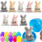 YouYuer Ostereier zum Befüllen,10PCS Ostereier mit Osterhase Plüschtier,Ostereier Plastik mit Plüschhase,Kaninchen Kuscheltier Ostern Dekoration Ostern Partyzubehör Geschenk für Kinder (A)
