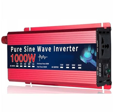 Inversor Corriente Inversor 12v/24v A 110v/220v Inversor De Onda Sinusoidal Pura 12v 220v 1000W 1600W CC A CA Convertidor Portátil Auto Inversor Solar Para Automóvil Transformador(1000W 12V 110V 60Hz)